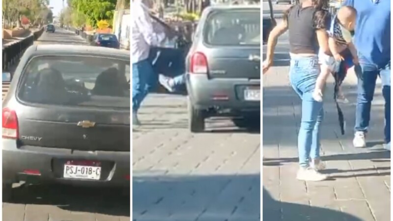 Chofer de combi y pasajeros golpean a automovilista por no ceder el paso (VIDEO)