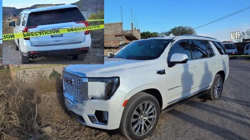 Localizan camioneta blindada con cinco cuerpos en Jalisco