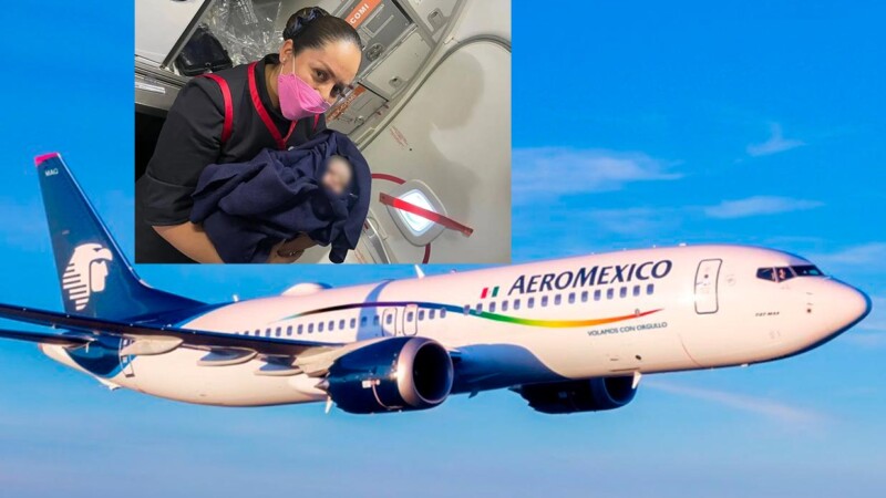 Nace bebé en avión durante vuelo de Aeromexico