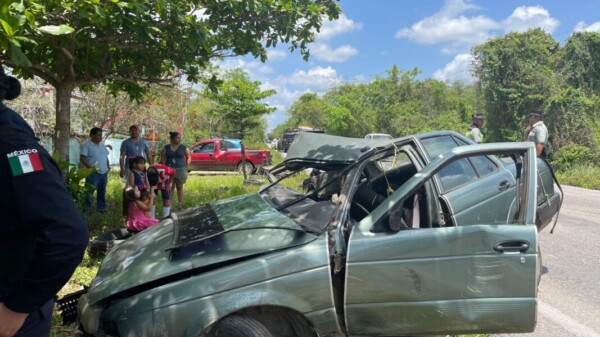Carreterazo en la vía Leona Vicario-Valladolid Nuevo