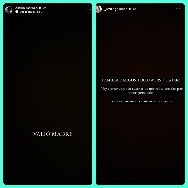 Emilio Osorio y Leslie Gallardo terminaron