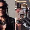 Lenny Kravitz es captado haciendo ejercicio con pantalón de cuero y botas