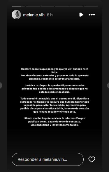 Melanie Lattanzi, novia del 'Fofo' Márquez, se disculpa con la señora agredida por el por el influencer