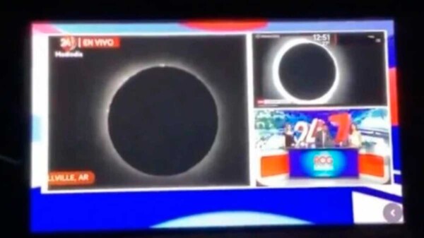 Noticiero muestra video intimo durante la transmisión del Eclipse