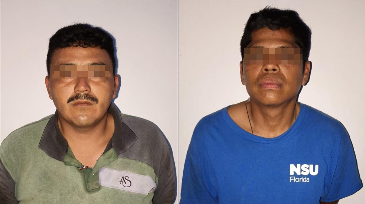 Caen presuntos sicarios con arsenal y drones en Cancún; José “N” y Pablo “N” fueron detenidos en la zona de invasión Monte Sinaí.