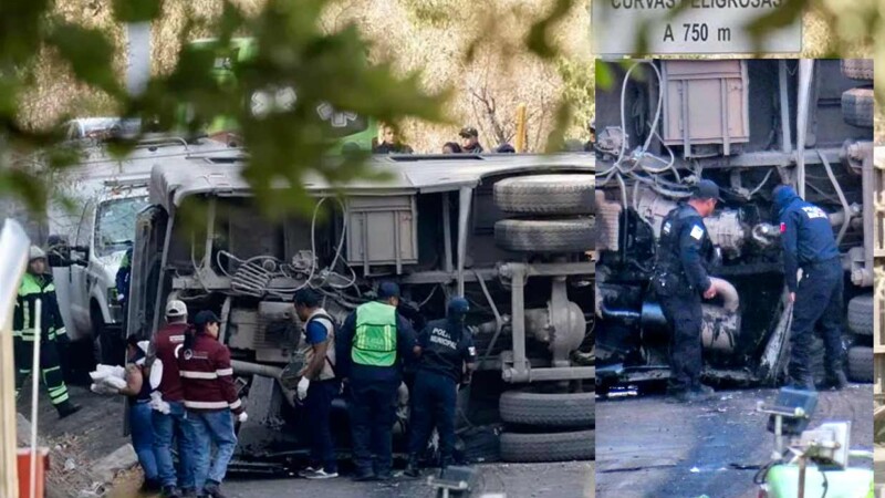 Mueren 14 personas tras volcadura de autobús en Estado de México