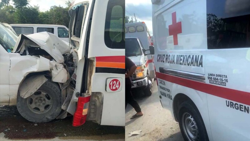 Accidente vehicular en Cancún deja ocho personas lesionadas