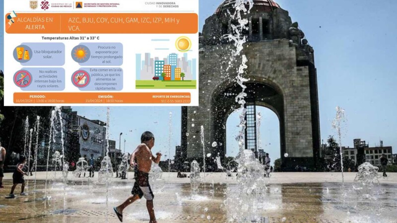 Emiten alerta naranja en CDMX por altas temperaturas