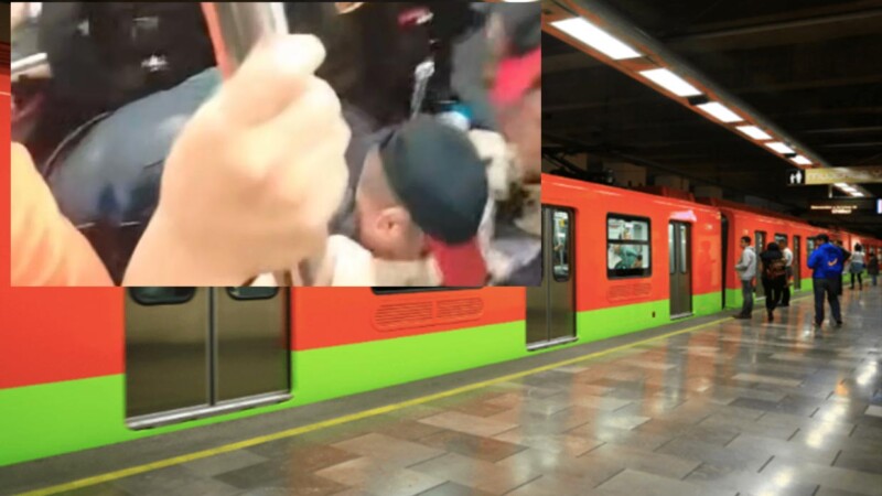 Policías expulsan del Metro de CDMX a hombre con perrito herido