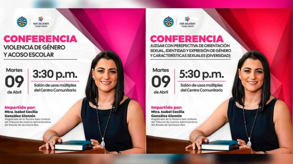 Gobierno de Isla Mujeres invita a participar en dos destacadas conferencias sobre violencia de género y perspectiva judicial