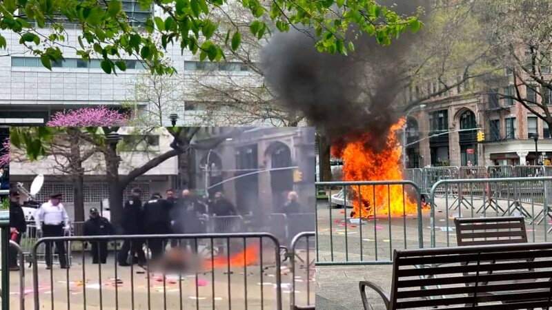 Hombre se autoinmola frente a corte de Nueva York