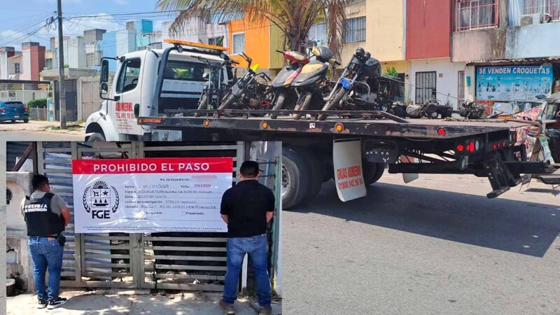 Encuentran seis motos robadas durante cateo en Cancún 