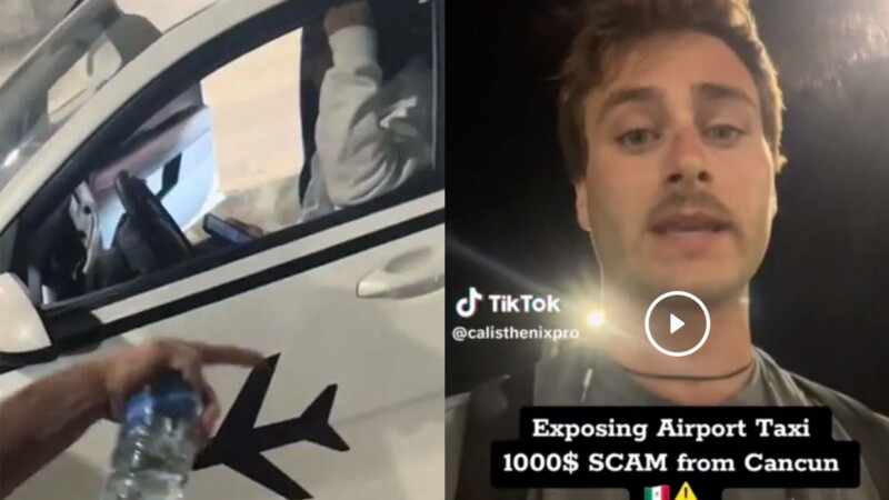 Balconean a taxista en Aeropuerto de Cancún, cobró mil dólares a turista
