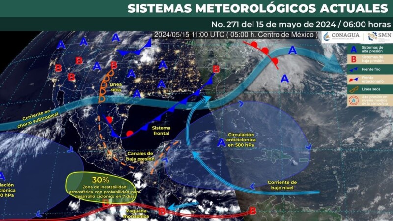 Pronóstico del clima para hoy miércoles 15 de mayo 2024 en Quintana Roo