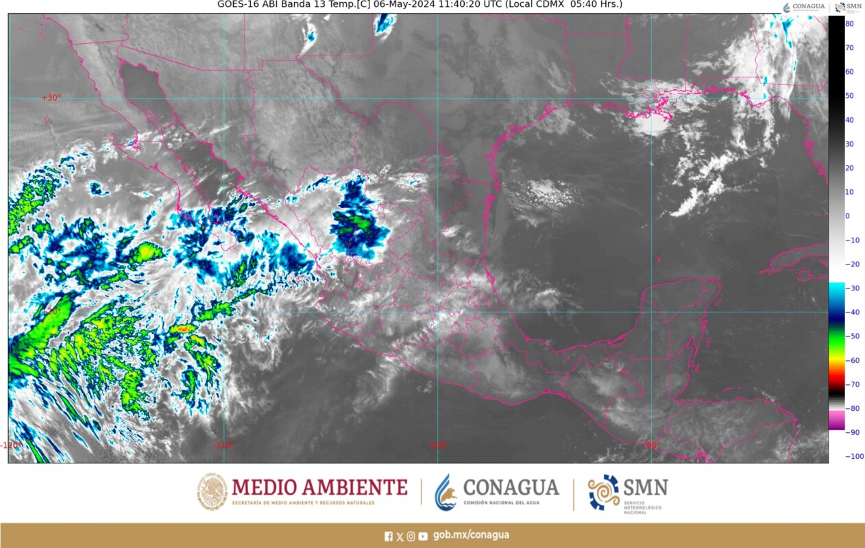 Pronóstico del clima para hoy lunes 6 de mayo 2024 en Quintana Roo; cielo parcialmente nublado durante el día y sin lluvia en la península.