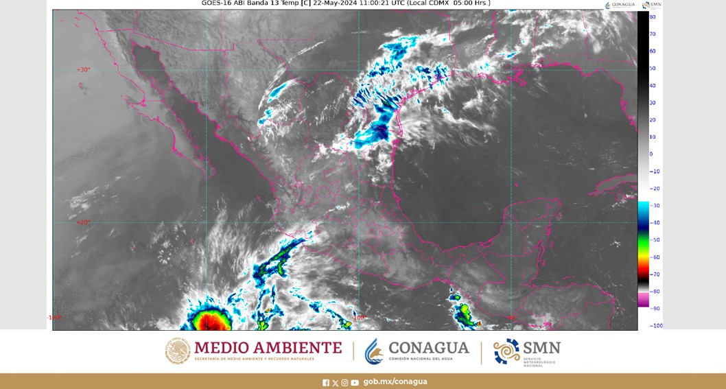 Pronóstico del clima para hoy miércoles 22 de mayo 2024 en Quintana Roo; cielo medio nublado con lluvias aisladas en Yucatán y Quintana Roo.