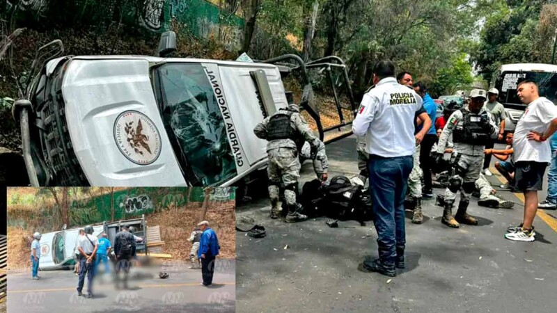 Se accidentan elementos de la Guardia Nacional en Michoacán