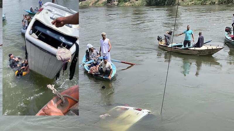 Microbús se precipita al rio Nilo desde ferry, mueren 15 personas