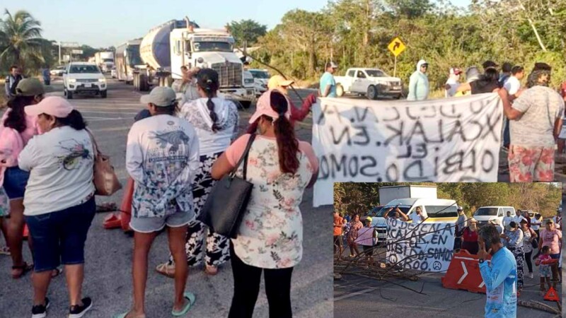 Por oleada de apagones, ciudadanos bloquean carretera en Xcalak