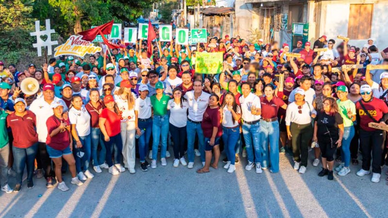 Apoyo masivo a Diego Castañón en Villas Tulum, Yaax Tulum y Colonia Maya