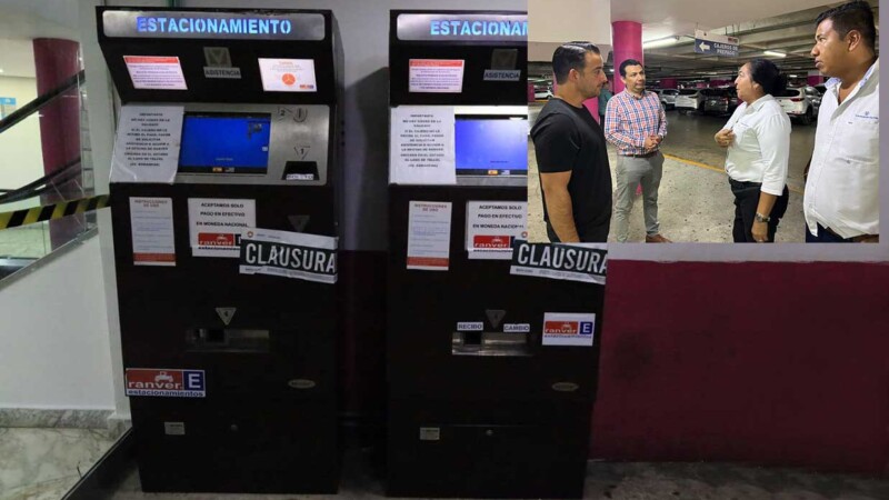 Clausuran cajeros automáticos en estacionamiento de plaza comercial de Cancún