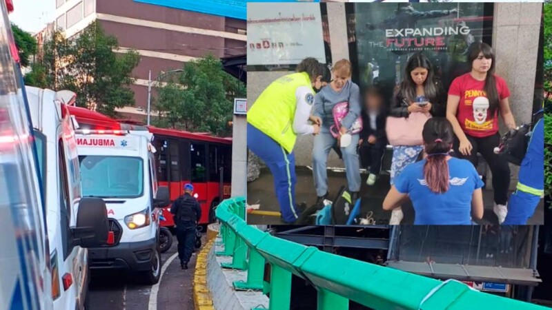 Colisión entre unidades del Metrobús en CDMX deja 11 heridos