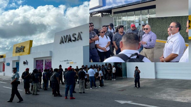 Se manifiestan trabajadores de Avasa Cancún por impago de utilidades