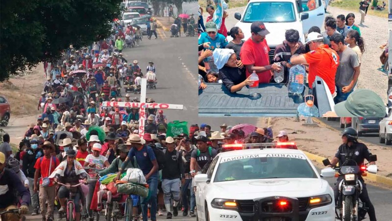 Migrantes desafían la segunda ola de calor y llegan a Oaxaca