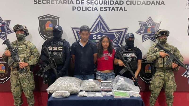 Detienen a pareja de presuntos narcomenudistas en Chetumal