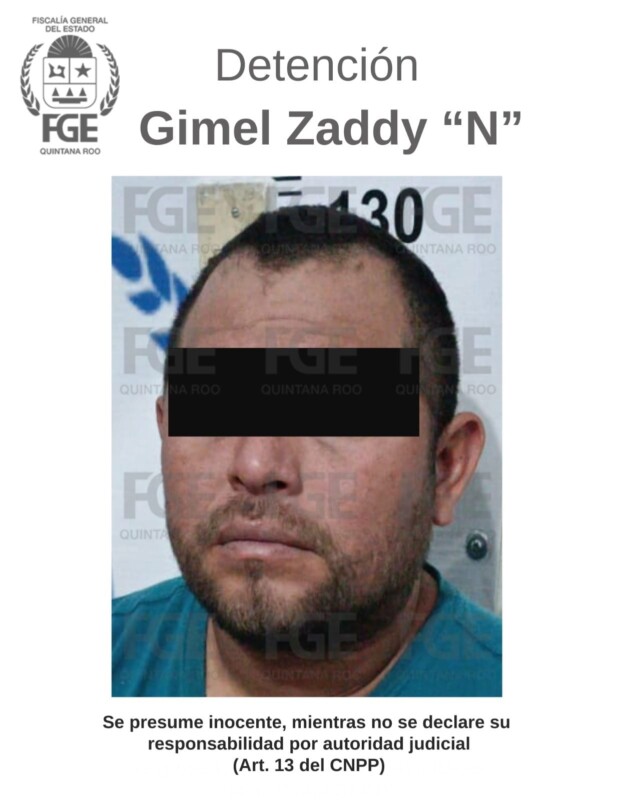 Captura la Fiscalía a un sujeto que atacó a una joven en Cancún; Gimel Zaddy “N” está acusado de abuso sexual.