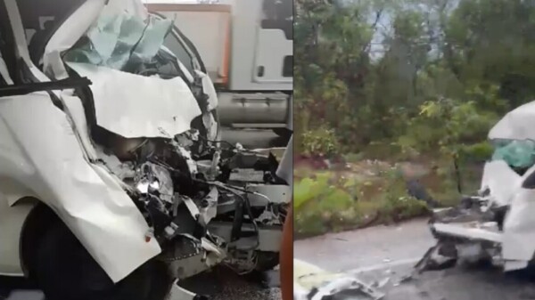 Muere chofer de turismo al impactarse contra un autobús