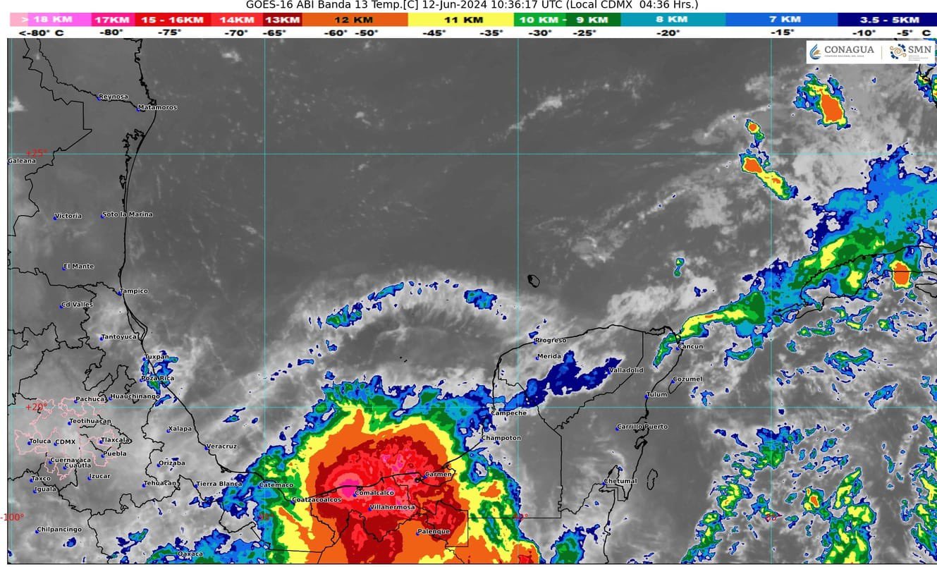 Pronóstico del clima en Quintana Roo para hoy miércoles 12 de junio 2024; cielo medio nublado con un temporal de lluvias puntuales intensas.