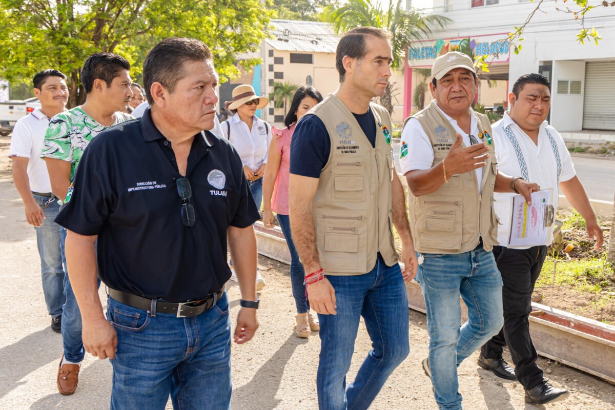 Diego Castañón supervisa tres obras para la avenida La Selva de Tulum; se cumple al compromiso de atender e invertir cada peso en infraestructura.