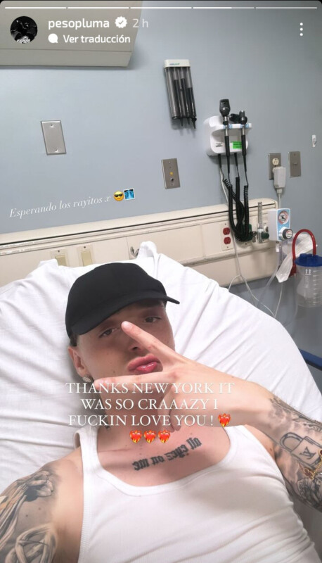 Peso Pluma sufre doloroso accidente y comparte su estado de salud desde el hospital
