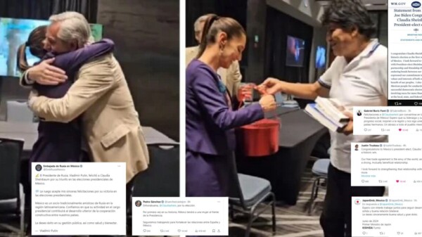 Felicitan presidentes a Sheinbaum por su aplastante triunfo