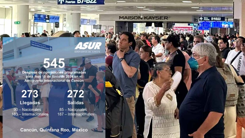 Repite Aeropuerto de Cancún numero de vuelos de fin de semana anterior