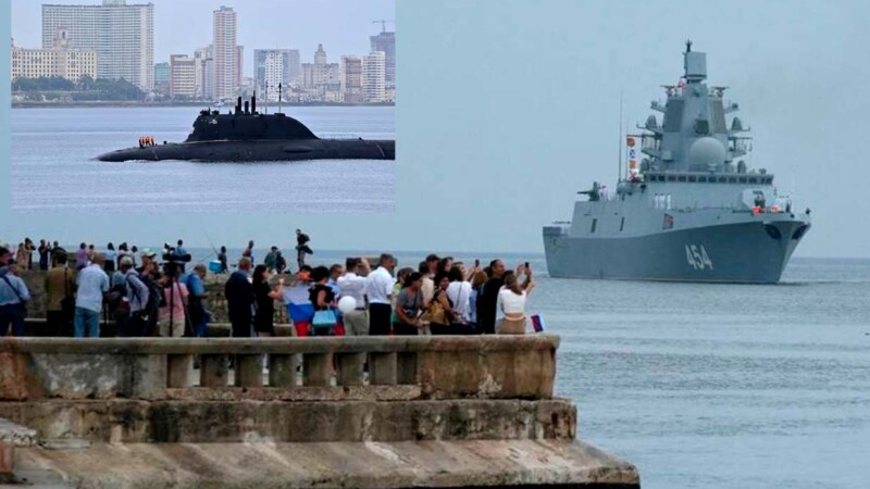 Arriba grupo naval ruso con submarino nuclear a Cuba