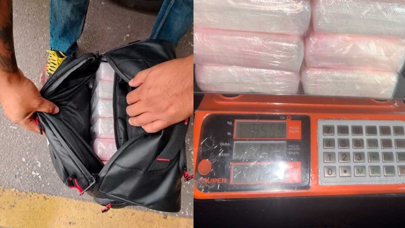 Confiscan mas de 21 kilogramos de cocaína en AICM