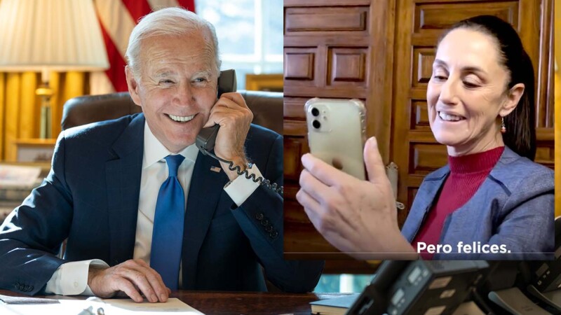 Felicita Joe Biden a Claudia Sheinbaum a través de llamada