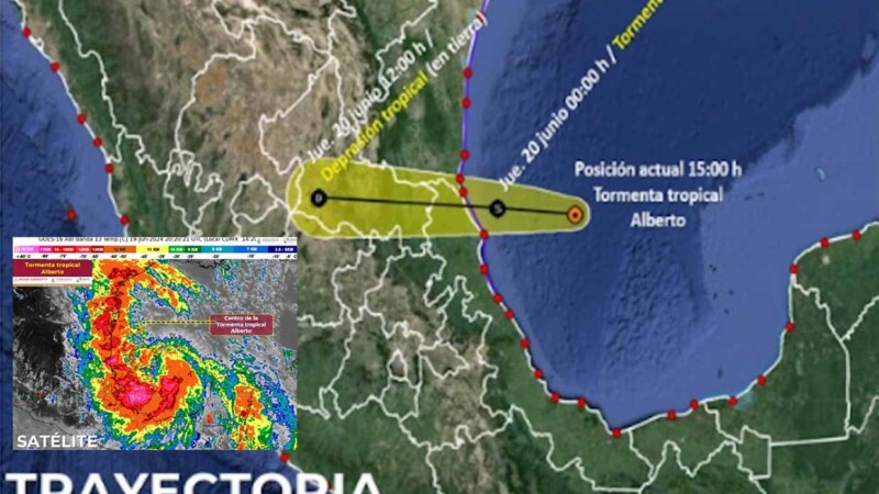 Tormenta Tropical Alberto tocaría tierra esta noche