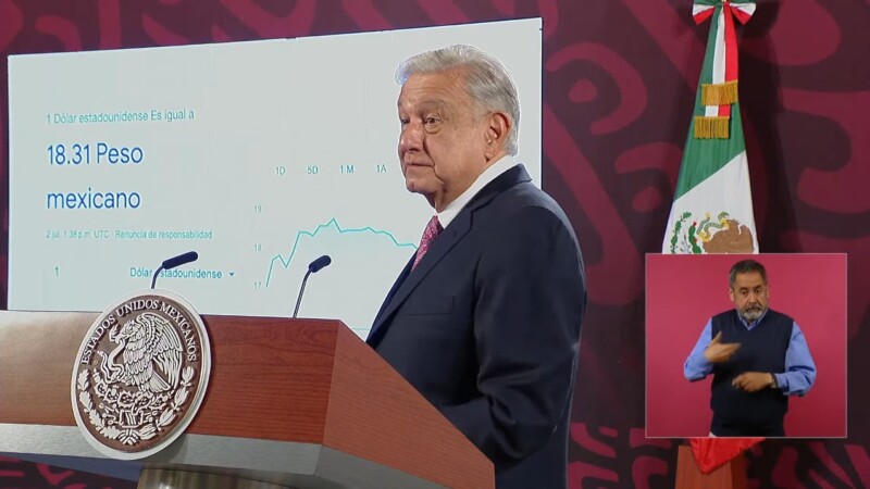 Cotización de 18.30 pesos por dólar es buena: AMLO
