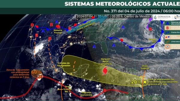 Pronóstico del clima para hoy jueves 4 de julio 2024 en Quintana Roo