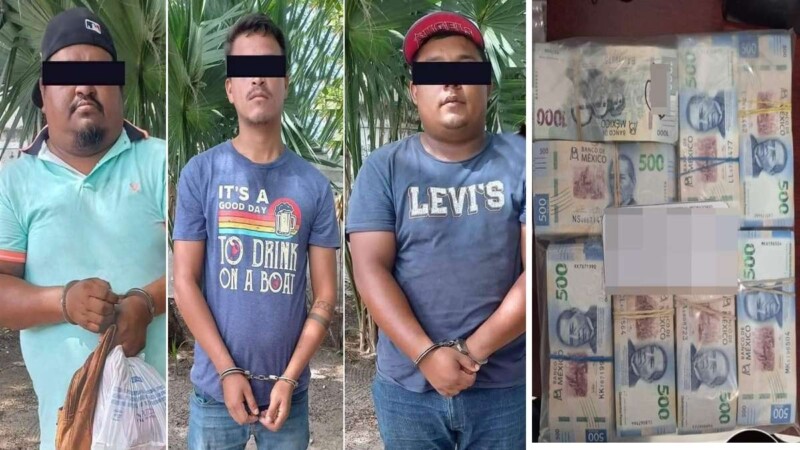 Detienen a tres sujetos con $1 millón en efectivo
