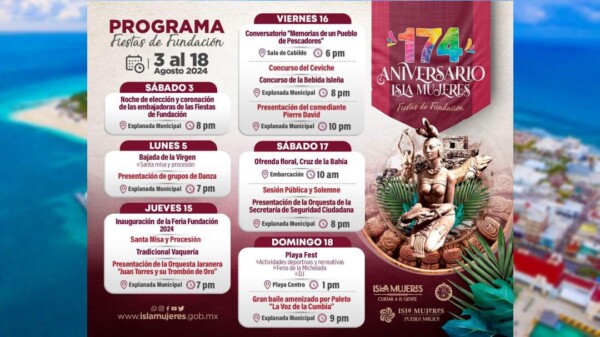 Anuncian cartelera para el 174 Aniversario de Isla Mujeres ‘Fiestas de Fundación’
