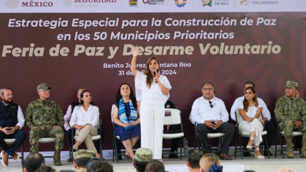 Inaugura Mara Lezama Feria de Paz y Desarme Voluntario en Villas Otoch Paraíso para la construcción de paz en Quintana Roo