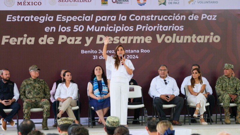 Inaugura Mara Lezama Feria de Paz y Desarme Voluntario en Villas Otoch Paraíso para la construcción de paz en Quintana Roo