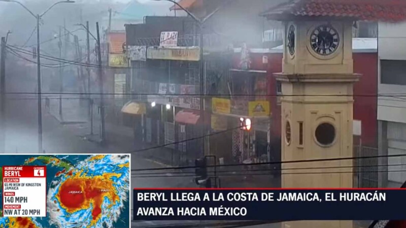 El huracán Beryl impacta a Jamaica y deja estela de daños