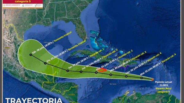 El huracán "Beryl" ya es un monstruoso categoría 5