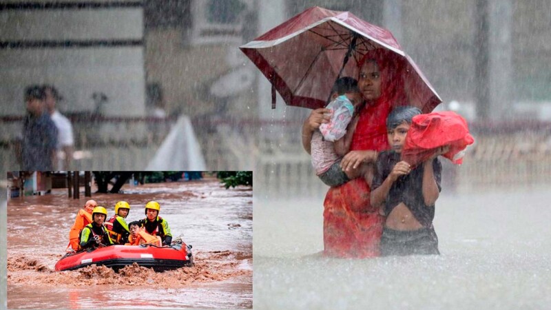 Mueren 174 personas por fuertes lluvias en sur de Asia