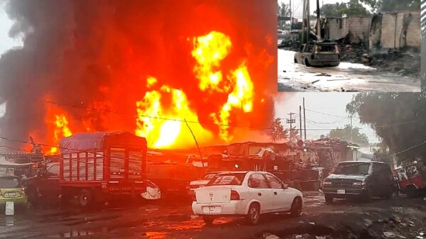 Mega incendio arrasa con 30 viviendas en el Edomex